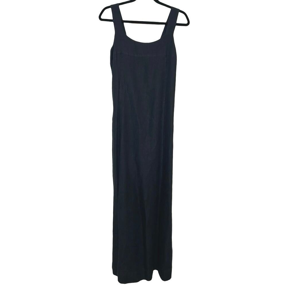 J Jill Women’s Sleeveless 100% Linen Maxi Dress Black Size 4